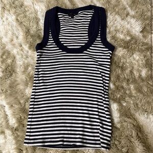 Banana Republic Navy & White Striped Tank